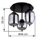 Globo 15345-3D Deckeneinbauleuchte Blacky I 3x40W | E14 - schwarz, rauchig