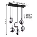 Globo 15345-6 Deckenleuchte Blacky I 6x40W | E14 - schwarz, rauchig