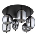 Globo 15345-6D Deckeneinbauleuchte Blacky I 6x40W | E14 - schwarz, rauchig