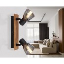 Globo 54307-2W Deckenleuchte Claude 2x40W | E14 - Schwarz, Holz, Rauch