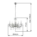 Globo 63116-5 Pendelleuchte Cumbra II 5x40W | E14 - transparent