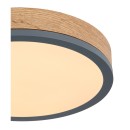 Globo 416080WD1R LED-Deckenleuchte Doro 1x12W | 950lm | 3000K - Opal, Schwarz, Holz