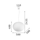 Ideal lux 344591 Pendelleuchte COTTON  E27 | Seilleuchte | weiß