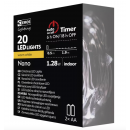 Emos ZY1952 LED Weihnachtslichterkette nano 1,9 m 2 AA 1x1,28W | IP20 | 20 Leuchtmitteln - warmweiß, Timer