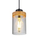 Globo 15557H Deckenleuchte Finca 1x40W | E27 - Schwarz, Messing, Rauch