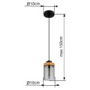 Globo 15557H Deckenleuchte Finca 1x40W | E27 - Schwarz, Messing, Rauch
