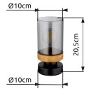 Globo 15557T Tischleuchte Finca 1x40W | E27 - schwarz, grün, rauch
