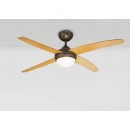Globo 03385G Deckenleuchte mit Ventilator Lizz 1x60W | E14 - mit Fernbedienung, Holzimitat
