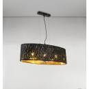 Globo 15264H2 Pendelleuchte Tuxon 3x60W | E27 - schwarz, gold