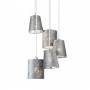 Globo 15265-5H1 Pendelleuchte Tarok 5x25W | E14 - silber