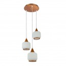 Globo 15308-3H Pendelleuchte Missa 3x60W | E27 - braun, opal