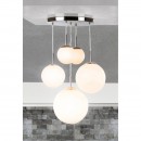 Globo 1581-5 Pendelleuchte Balla 5x40W | E14 - Nickel matt, weiß