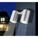 Globo 3202L Außenwandleuchte Style 2x5W| GU10 LED | 210L | 3000K | IP44 - inklusive Leuchtmitteln, Edelstahl