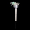 Globo 33260 LED Solarleuchte Solar 1x0,06W | IP44 - Libelle, Erdspieß, Farbwechsler, Edelstahl