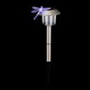 Globo 33260 LED Solarleuchte Solar 1x0,06W | IP44 - Libelle, Erdspieß, Farbwechsler, Edelstahl