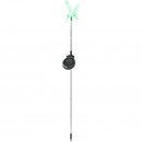 Globo 33941 LED Solar-Gartensäule Solar 1x0,05W | IP44 | RGB - Hummingbird, Erdspieß, Farbwechsler, Edelstahl, schwarz, transparent