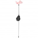 Globo 33943 LED Solar-Gartensäule Solar 1x0,05W | IP44 | RGB - Schmetterling, Erdspieß, Farbwechsler, Edelstahl, schwarz, transparent