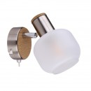Globo 54302-1 Wandleuchte Loggi 1x40W | E14 - Schalter auf dem Körper, Holz, matt Nickel