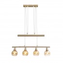 Globo 54346-4ZKronleuchter Lara 4x4W | 1280lm | 3000K - höhenverstellbar, gold