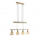 Globo 54346-4ZKronleuchter Lara 4x4W | 1280lm | 3000K - höhenverstellbar, gold
