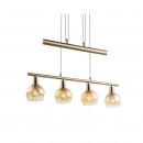 Globo 54346-4ZKronleuchter Lara 4x4W | 1280lm | 3000K - höhenverstellbar, gold