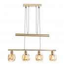 Globo 54358-4Z Pendelleuchte 4x40W | E14 - höhenverstellbar, golden, amber