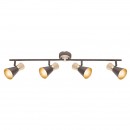 Globo 54808-4 Decken- und Spotleuchte Marei 4x25W| E14 - Rost, gold