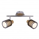 Globo 54816-2 Decken- oder Wandleuchte Ricci 2x40W | E14 - chrom, Holz, schwarz