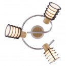 Globo 54816-3 Deckenleuchte Ricci 3x40W | E14 - chrom, Holz, schwarz