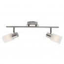 Globo 54913-2 Spotleuchte Deckenleuchte Kati 2x40W| E14 - Nickel matt, Alabaster, weiß
