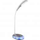 Globo 58265 LED Tischleuchte Minea 1x3W | 230lm | 5000K | RGB - höhenverstellbar, flexibler Arm, Touchdimmer, Farbwechsler, Farbfixierung, silber