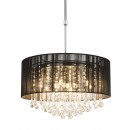 Globo 15095H Pendelleuchte Bagana 12x3W | G9 LED | 840lm | 3000K - höhenverstellbar, Leuchtmitteln inklusive, chrom, schwarz, Kristall