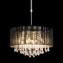 Globo 15095H Pendelleuchte Bagana 12x3W | G9 LED | 840lm | 3000K - höhenverstellbar, Leuchtmitteln inklusive, chrom, schwarz, Kristall