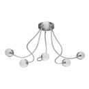 Globo 24134-5D LED Deckenleuchte Roslin 5x5W | 2350lm | 3000K - flexibler Arm, Nickel, matt