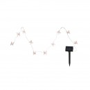Globo 33703-10 LED dekorative Lichterkette Solar 10x0,06W | IP44 | RGB - Farbwechsler, Solarpanel, Schmetterling, schwarz