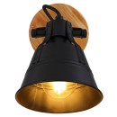Globo 15466S-1 Wandleuchte Günther 1x60W | E27 - schwarz, Holz