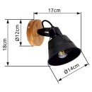 Globo 15466S-1 Wandleuchte Günther 1x60W | E27 - schwarz, Holz
