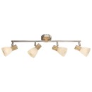 Globo 54352-4 Wand- oder Deckenleuchte Gylfi 4x40W | E14 - Opal, matt, Nickel, Holz
