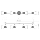 Globo 54352-4 Wand- oder Deckenleuchte Gylfi 4x40W | E14 - Opal, matt, Nickel, Holz
