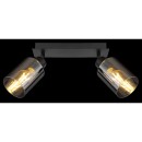 Globo 15465-2 Deckenleuchte Hadera 2x15W | E27 - schwarz, rauch