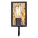 Globo 15679W Wandleuchte Halia 1x40W | E27 - schwarz, natürlich