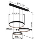 Globo 67193-55H LED Deckenleuchte Halli 1x55W | 1800lm | 2700-6000K- Fernbedienung, dimmbar, Nachtmodus, Memoryfunktion, opal, schwarz