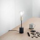 Luce Ambiente Design I-AXON-L Tischlampe AXON | 1×60W E27 | mit Schalter | schwarz | gold