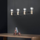 Luce Ambiente Design I-AXON-S4 Pendelleuchte AXON E27 | Seilleuchte | schwarz | gold