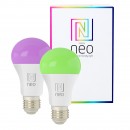 Immax Neo 07115BD LED Set 2 intelligente Leuchtmitteln 2x9W | RGBW | 3,2c Zigbee - dimmbar, Fernbedienung, RGB