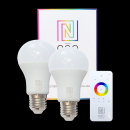 Immax Neo 07115BD LED Set 2 intelligente Leuchtmitteln 2x9W | RGBW | 3,2c Zigbee - dimmbar, Fernbedienung, RGB