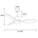 Immax 07141-B LED-Deckenventilator Vento 1x18W | 1500lm | 3000-4000-6000K - schwarz, braun