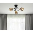 Globo 54357-3B Deckenleuchte Idniana 3x40W | E14 - schwarz, gold