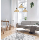Italux MDM-2381/3 GD + SG Pendelleuchte Hubert 3x40W | E27 - schwarz, gold, rauchglas