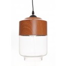 LEDKO LED Pendelleuchte 60W E27 - braun, Holzdekor
